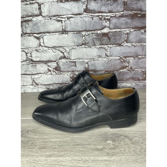 Magnanni Black Leather Buckle Monk Strap Loafers Dress Shoes Men Sz 9.5M US/43EU - Picture 13 of 16
